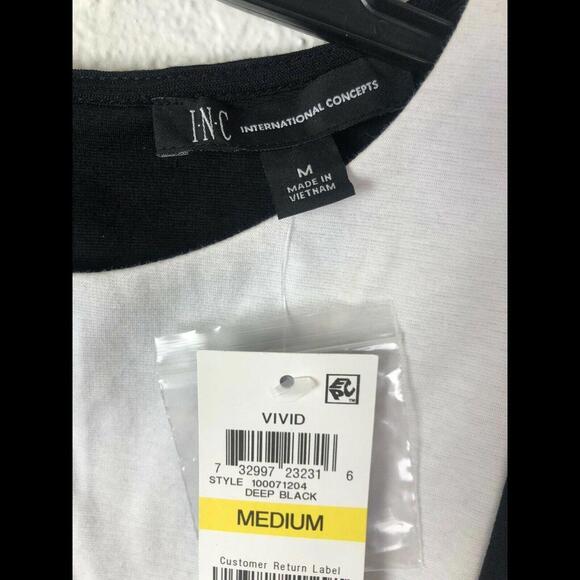 INC Women's B/W Sleeveless Colorblock Top Blouse Shirt M Medium NWT - Picture 6 of 9